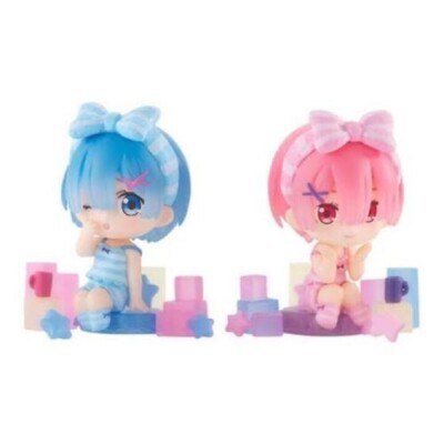 Re Zero Rem & Ram Assort 8 14 Set figure Badge Mascot BANDAI