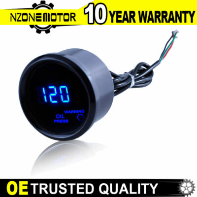 2  52mm Oil Pressure Car Gauge Digital Blue LED 120PSI with Sensors Kit 12V