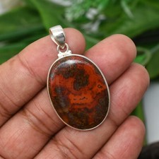 Top Grade Seam Agate Gemstone Pendant Handmade Jewelry Pendant Silver Pendant