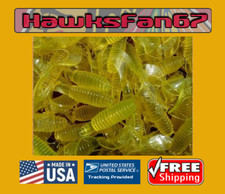 50 CLEAR LEMONADE 3" KALIN'S LUNKER STYLE GRUBS CURLY TAIL BAIT BASS BULK