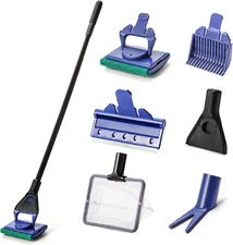 TOPZEA Aquarium Cleaning Tool Kit, 5 in 1 Fish Tank Cleaner Tools Set Including
