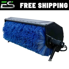 84" HYDRAULIC ANGLE BROOM SKID STEER UNIVERSAL QUICK ATTACH - FREE SHIPPING