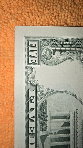1995 Series Five Dollar Bill Near Mint L 94120659 E Lincoln USA Federal Note - Picture 11 of 16
