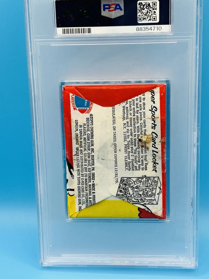 1975 Topps Football Wax Pack PSA 6 EX-MT Swann Fouts Bleier Blount HOF RC Year - Image 2 of 2