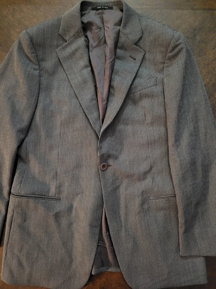 Blazer Armani Collezioni Para Hombres 40R Gris Lana Un Botón Abrigo Deportivo Chaqueta Formal Foto 2 de 4