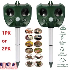 Upgraded Solar Ultrasonic Animal Repellent Dog Cat Skunk Deer Raccoon For Garden