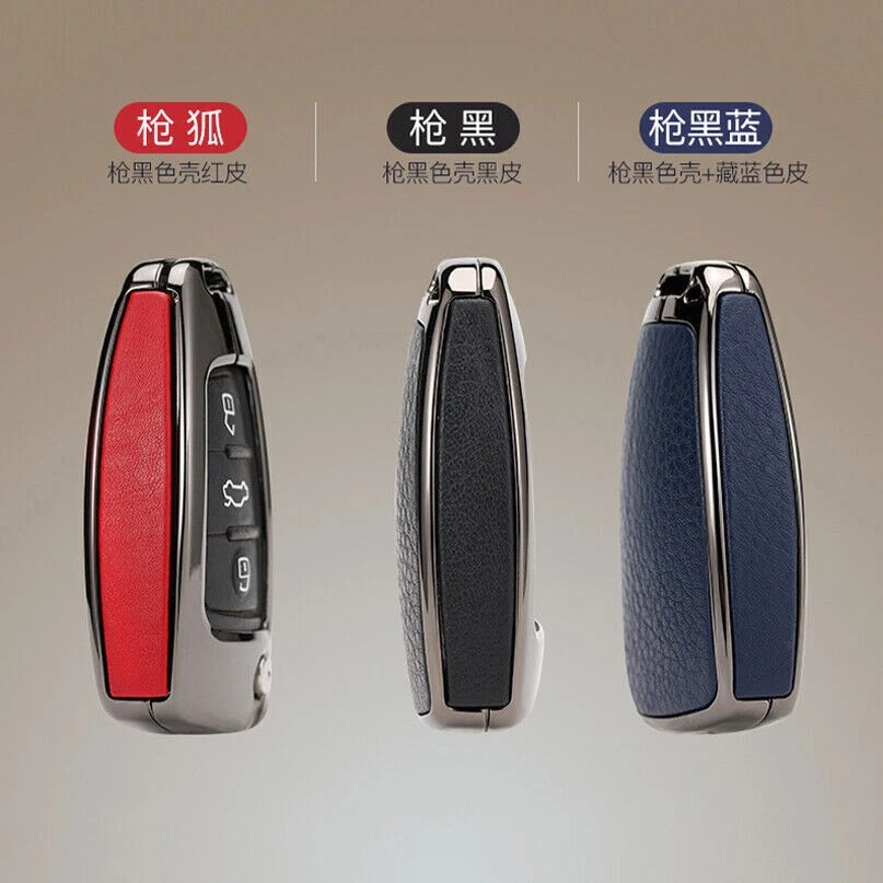 Aleación de Zinc Cuero Coche Control Remoto Llavero Estuche Cubierta Bolsa Para Audi A1 A3 S3 Q3 Q7 TT Foto 3 de 4