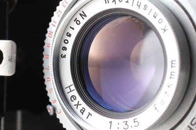 Near MINT] Konishiroku Pearl IV Rangefinder Hexer 75mm f/3.5 From