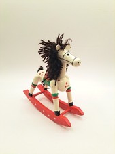 Wooden Rocking Horse Christmas Decoration Classic Figure 6.5"