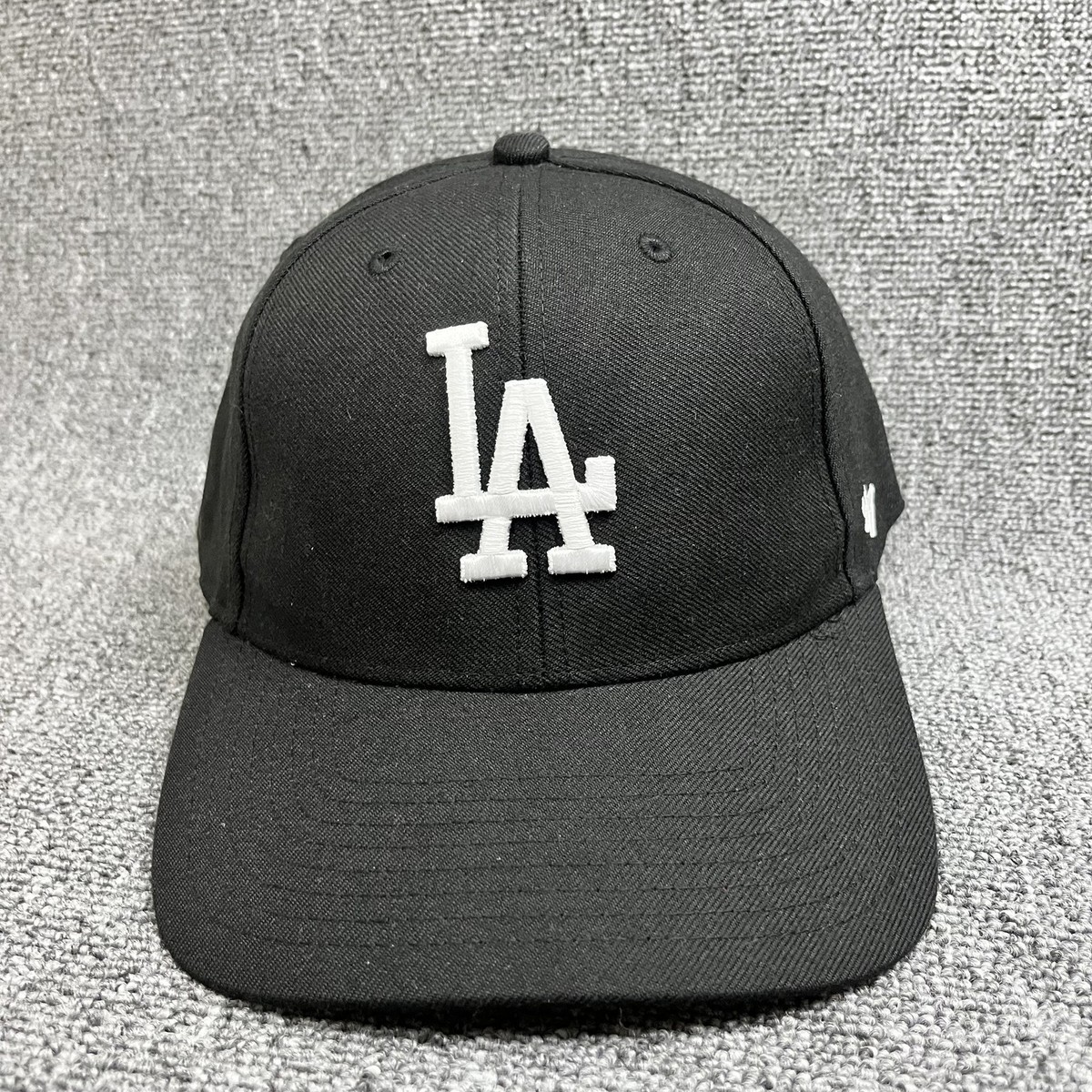 LA Dodgers '47 Brand MVP Hat Black White Adjustable Hook and Loop Strapback Cap