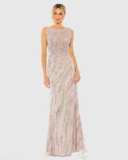 Mac Duggal 20518 Pink Sleeveless Embellished Boat Neck Gown Sz 6 NEW