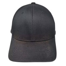 Flexfit Baseball Cap Black XL Blank Plain Fitted Elastic Gray Underbrim Hat