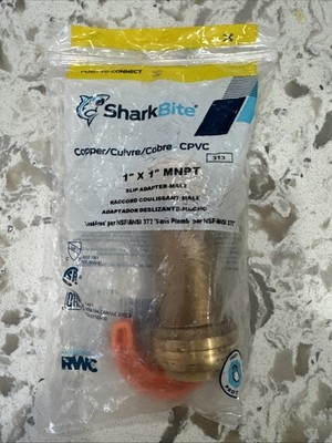 SharkBite U3140LFA Push Fit Slip Coupling Copper / PVC, 1  x 1  x MNPT