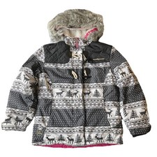 Zeroxposur Girls Jacket L 10/12 Black Nylon Polyester Winter Jacket Fair Isle