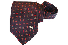 BURBERRY'S MEN'S TIE PURPLE GEOMETRIC Width: 3.7/8" Length: 57"