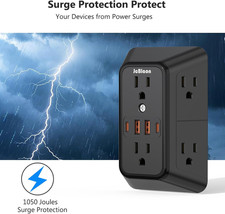 USB Wall Charger Power Strip Surge Protector with 4 USB Ports 2 USB C Plug ...