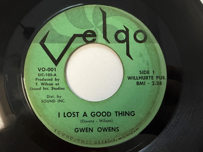 #ad Northern Soul 45 Gwen Owens quot;I#x27;ll Be Cryingquot; quot;I Lost A Good..quot; Velqo 001 HEAR $100.00