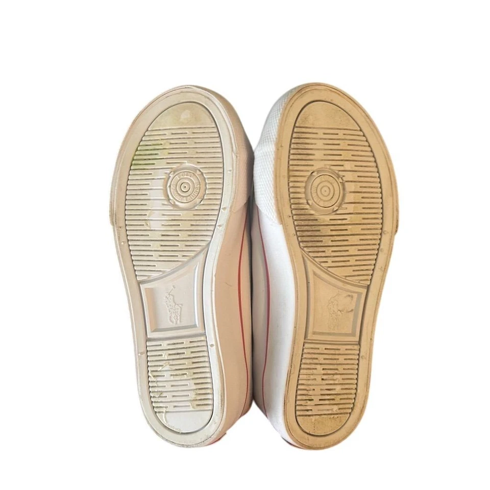 Polo Ralph Lauren Toddler Leather Sneakers White Pink Rainbow Size 10 - Image 3 of 4