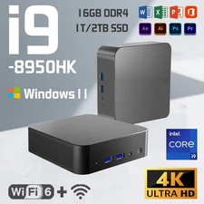 Intel Core i9 8950HK Gaming Mini PC Windows 11 Pro 16GB RAM 1TB SSD 4K WiFi PC
