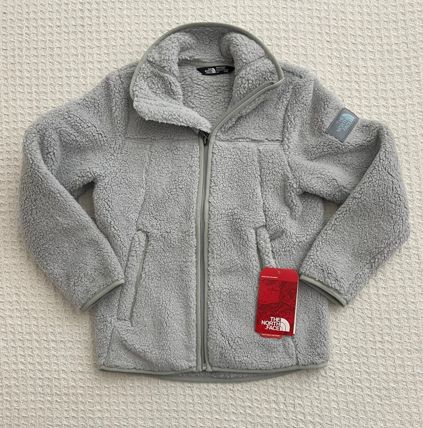 The North Face Girl Campshire Full Zip Fleece Jacket - High rise Grey - M 10/12