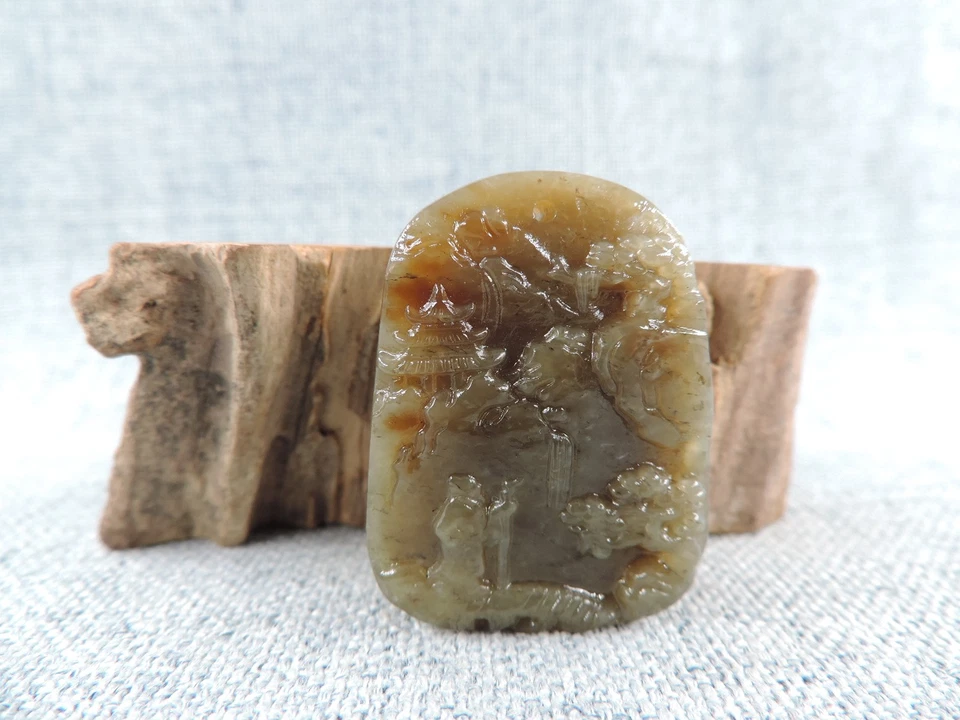 Редкий китайский нефрит ручной работы природа Sence статуэтка подвеска - Изображение 3 из 4