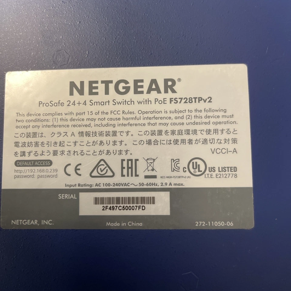 Netgear ProSafe 24+4 Smart Switch with Poe FS728TPV2 - Image 2 of 4