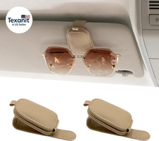 Sunglass Holder for Car, Magnetic Leather Sunglasses Holder and Ticket Card Clip