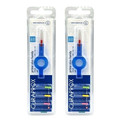 2x Curaprox Halter  Prime Plus Handy Holder 409 mit CPS Bürsten 0,6mm bis 5,0mm.