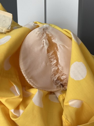 Darian VTG Yellow Polka Dot Shirt Dress Rockabilly Size M - Damaged For Costume - Picture 13 of 14