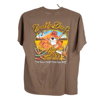 Gildan Crabby Dicks Hunt Club T-Shirt Mens XL Brown Graphic Funny Big Gun Club