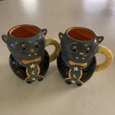 Little Village by Transpac Lot of 2 Vampire Dracula Ceramic 18oz Coffee Mugs New