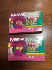 memorex Blank Cassette Tapes set of 2  60 clear original packaging
