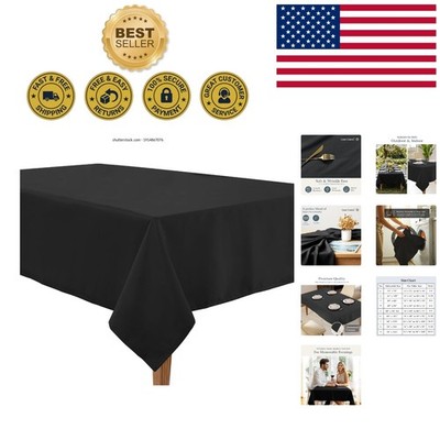 Versatile 60 x 84 Inch Black Table Cover - Washable & Durable for All Occasions