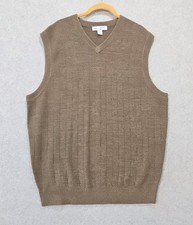 Cypress Links Sweater Vest Men's L Golf Pullover Light Brown 100 Acrylic...