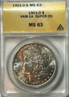 1901-O Morgan Silver Dollar $1 – ANACS MS63 – VAM-1A SUPER CD 🔥 FLASHY