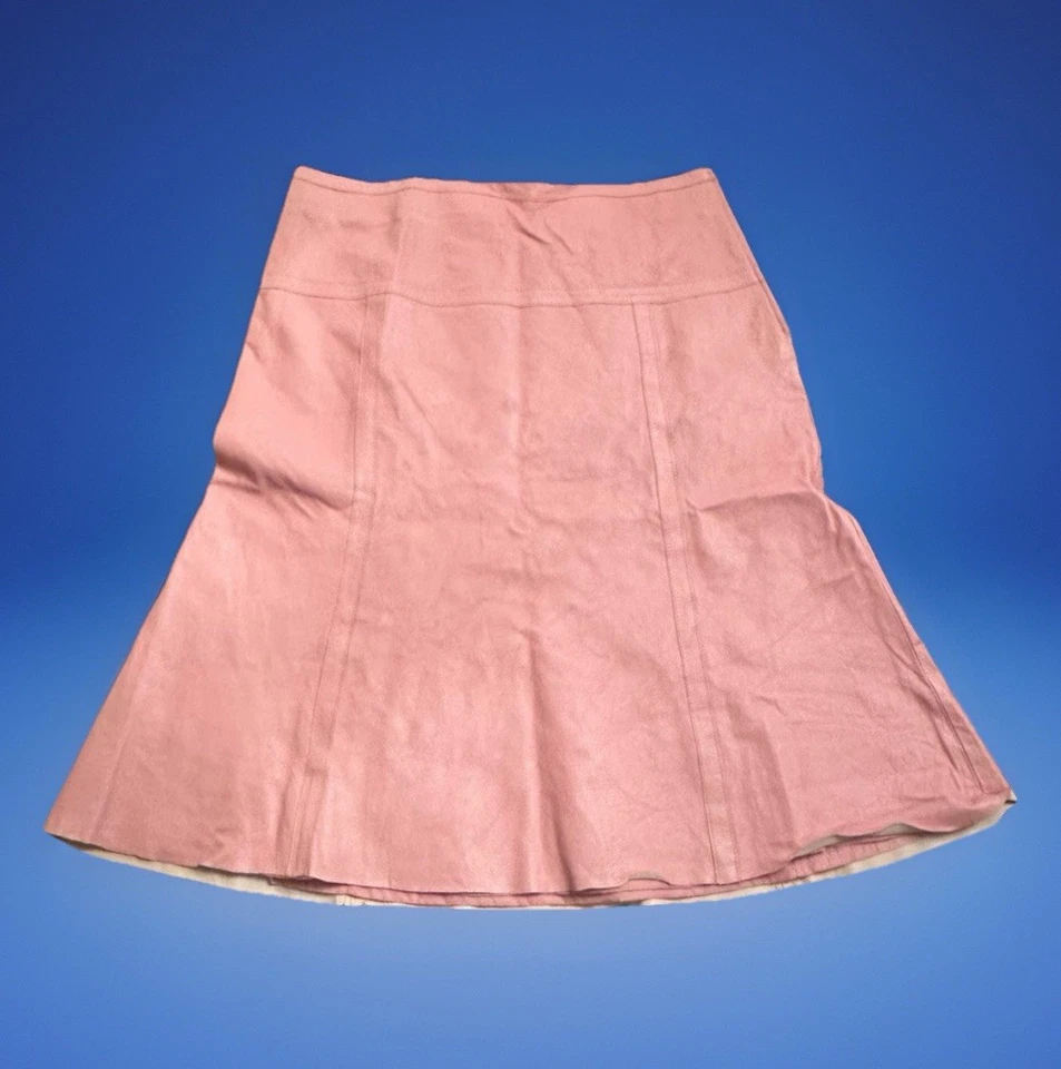 Falda Danier Vintage Lujo Rosa Claro Sirena Cuero Genuino Talla 8 Mediana Foto 4 de 4