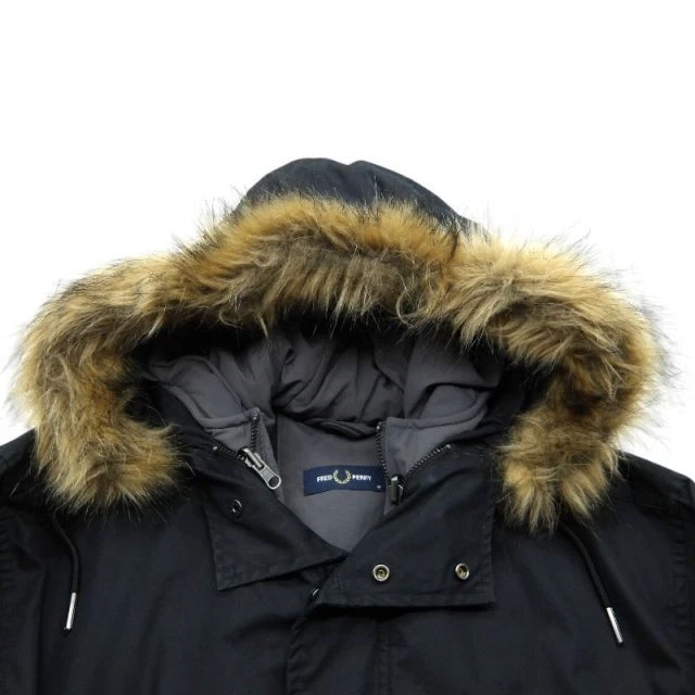 Fred Perry Zip In Liner Fishtail Parka Jacket J6504 M Black image 3