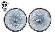 Original Lowrider 20" Bicycle 144-Spoke DAYTON FLAT TWISTED Chrome/Blue Wheel.