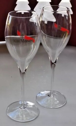 2 ~ G.H MUMM Brut Cordon Rouge Wine Glasses 6oz Champagne Flutes 7.75" Valentine - Picture 3 of 6
