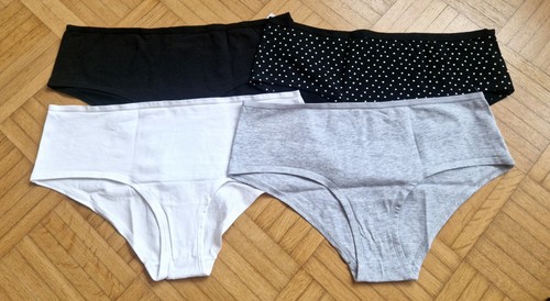 Damen Pantys 4er Set Gr. L Schwarz, Grau, Weiß