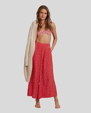 BILLABONG x STEPH CLAIRE SMITH CHERRY BOMB Flowy Red Printed PANTS Size Medium