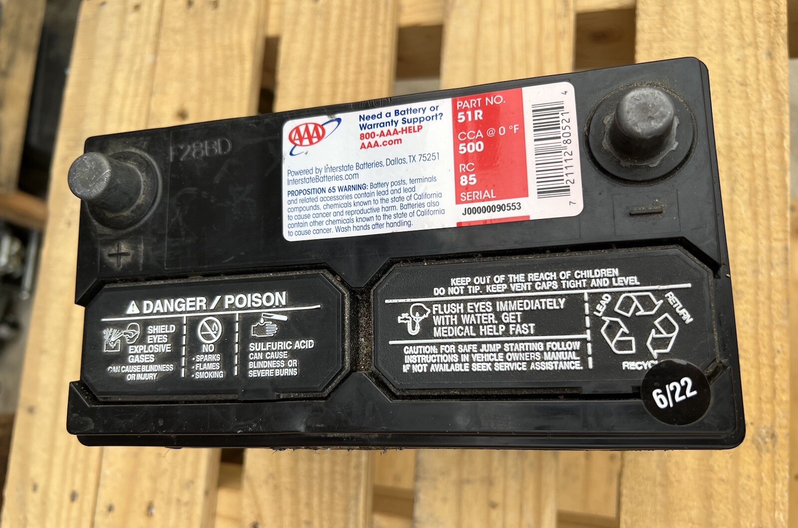 Good Used Car Battery AAA 51R 500 CCA 6/22 eBay