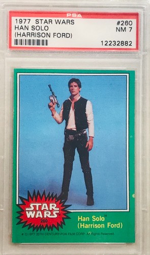 1977 Topps Star Wars #260 Han Solo (Harrison Ford) — PSA 7