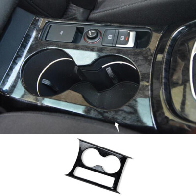 For Audi Q3 2013-2018 Black Wood Grain Gear Water Cup Holder Panel Cover Trim