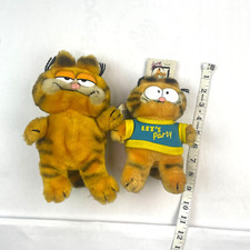 Lot 2 Vintage Garfield Plush Stuffed Animal Dakin Cat Party 10" 8" 1981 NEW READ