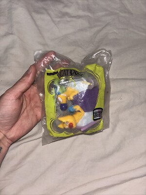  Burger King Kids Club Meal Toy Nickelodeon 1999 Cat Dog Wind Up Figure NIP