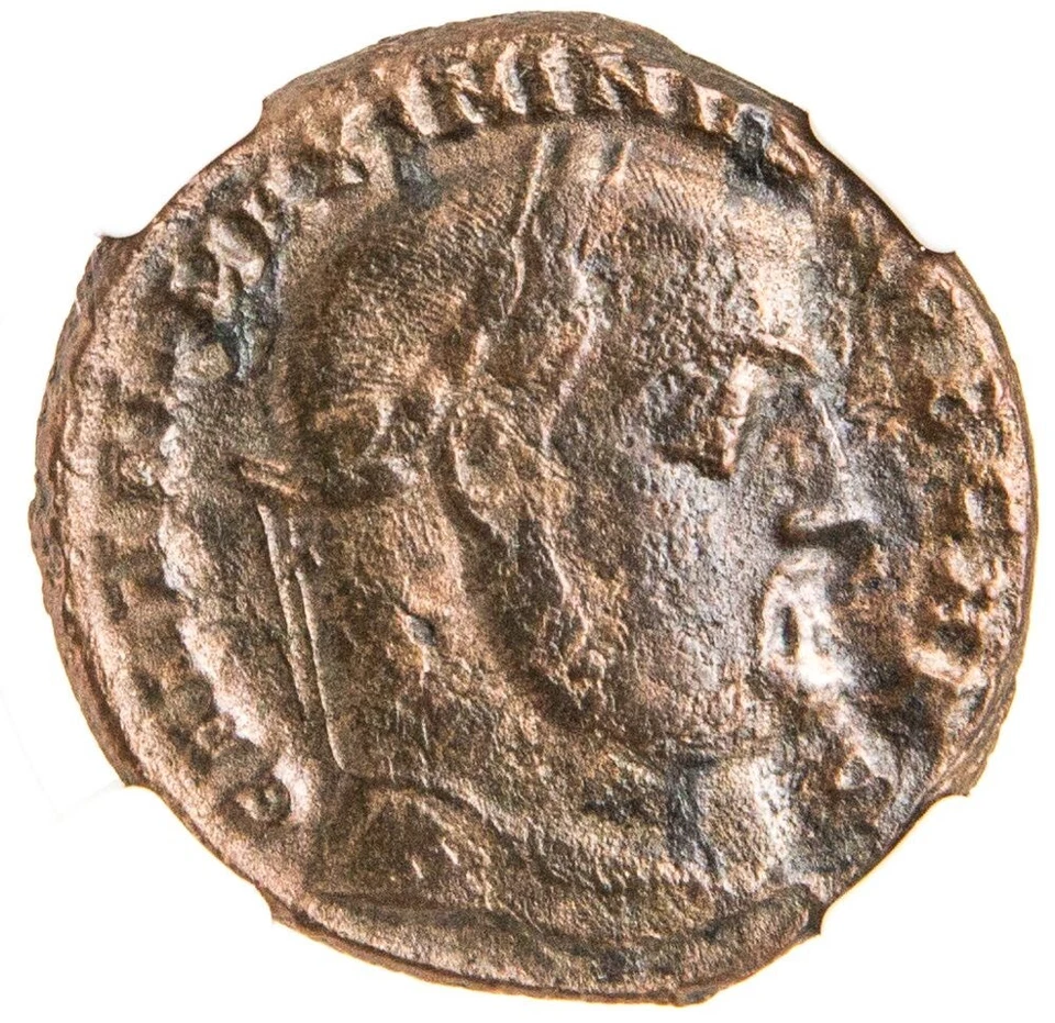 NGC F - FINE Roman AE1 / AE2 of Maximinus II Daia AD310 - 313 NGC Ancients - Image 2 of 3