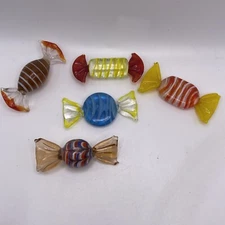 Set of 5 Art Glass Sweet Candies vintage rare. Beautiful Colors Fast Shipping