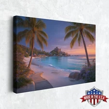 Golden Shores of Serenity Wall Art, Canvas Print for Home Decor, Art Poster