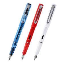 JinHao 599A Plastic Fountain Pen, Medium Nib, Assorted Colors, 3-Count